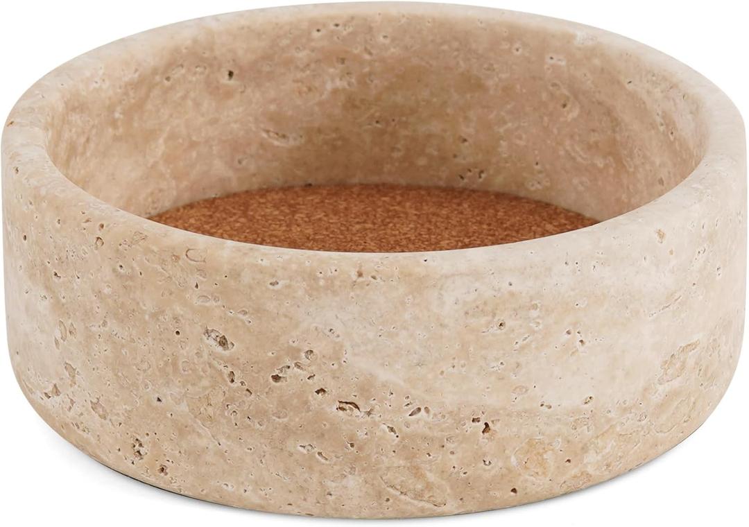 Radicaln Marble Coasters 5.5" Inches Travertine Bottle Coasters for Countertop, Ideal Absorbent Cork Holder for Champagne Bottles