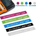 BOYEEZON 5-Pack Replacement for Brother P Touch TZ Tape 12mm 0.47 Laminated Label Maker Colored Tape (White on Berry Pink,Lime Green,Black,Blue,Matt Light Grey) for PT-H110 PT-D600 PT-D200, 26.2'(8m)