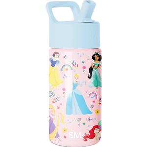 Simple Modern Kids Summit Water Bottle with Straw Lid | Disney Princess 14oz Stainless Steel Cup Insulated Tumbler for Girls, School | Princess Rainbows