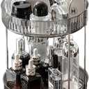 Modern Style Cosmetics Transparent Rotating Storage Rack Turntable Multifunctional Large Capacity Double - Layer Skin Care Products Dressing Table Storage Box Dust - Proof Space - Saving