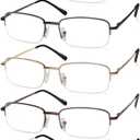 NOVIVON Pack Reading Glasses Men/Women, Eyeglasses, Blue Light Readers for Men/Women, Computer Eye Glasses, Cheaters (Gunmetal*2, Gold, Silver, Brown)