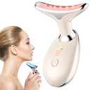 Neck Face Massager, Facial Massager 3 Color Mode, Face Sculpting Tool for Skin Care with Thermal and Vibration (Nude Pink)