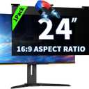 24 Inch Magnetic Hanging Computer Privacy Screen for 16:9 Widescreen Monitor, Removable Privacy Screen Anti Glare Blue Light Computer Screen Privacy Shield, Anti-Scratch 24in Protector Film