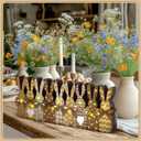 Yousoontic Rustic Easter Bunny Decor with LED Lights, 9-piece Wooden Plaid Bunny Centerpiece, Farmhouse Vintage Brown Rabbit Sign for Mantel, Tiered Tray, Dining Table and Spring Home Decoration