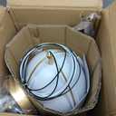 10in Dome Pendant Light White Kitchen Island Pendant Lighting Modern White & Gold Pendant Lights Fixture for Dining Room Kitchen Sink, E26