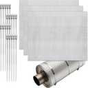 3 Pack Exhaust Heat Shield, 13 x 16IN Embossed Aluminum Heat Shield Kit with 20PCS Cable Metal Ties for Car Muffler Exhaust Wrap Heat Pipe High Temp Thermal Barrier