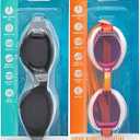 Bestway Swimming Goggles Accelera, Aqua Burst Essential, UV Protection Tinted Lens PVC Free, 2 Pack