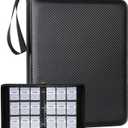 Card Binder 720 Capacity, Zippered Trading Card Holder for MTG, Sports & Collectible Cards Acid-Free, Durable & Travel-Friendly Storage (Black, 9 Pocket)
