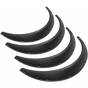 BLACKHORSE-RACING 4PCS Universal Fender Flares 2"/50mm Wide Body Kit Wheel Arches Durable PU