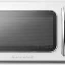 Galanz GLCMKZ11WER10 Retro Countertop Microwave Oven with Auto Cook & Reheat, Defrost, Quick Start Functions, Easy Clean with Glass Turntable, Pull Handle 1.1 Cu. Ft, White
