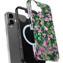 DEENAKIN Floral Case for iPhone 16,Cute Trendy Preppy Y2K Designs | Compatible with Magsafe, Dual-Layer Hard Shell + Soft Silicone, Aesthetic Protective Phone Cover for Women Girls