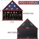 Large Military Shadow Box Solid Wood Burial Flag Display Case for American Veteran Flag Display Fit a Folded 5'x9.5' Flag Military Flag Display Case with Certificate Holder, Mahogany Finish