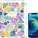 2 x Daily Planner 2025-2006, Weekly & Monthly Planner,July 2025 - June 2026 Day Planner, 6.2 x 8.25 Flexible CoverWirebound Note Pages with Monthly Tab, Back Pocket, Premium Paper,(Flower B09)