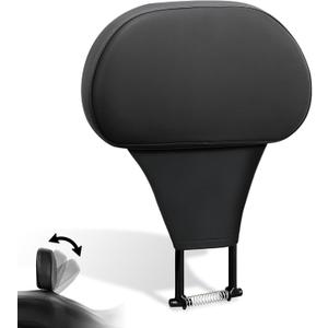 FOVPLUE Adjustable Rider Backrest, Detachable Plug-in Driver Backrest Pad for Harley Touring 1988-2025,for CVO Road Glide Street Glide Tri Glide FLHTK/L Electra Glide Road King, ALL BLACK