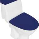 Toilet Lid Set, Two-Piece Cover, Washable, Spandex, Fits Most, Navy Blue