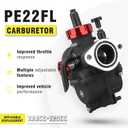 NIBBI 22mm Carburetor with CNC 48mm Air Filter kit,PE22FL Carburetor fit for 140cc mini Bike,Upgrade for SSR125cc Apollo140cc X-PRO125cc Pradator 212 mini bike