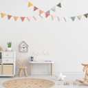 VitalCozy 17 ft Pennant Banner Flags, 2 Pcs Nursery Garland Triangle Bunting Flag Double Side Baby Banner for Boho Decor Baby Shower Birthday Wedding Party Event, Each 8.5 ft(Bright Colors)