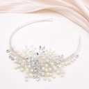 Oriamour Silver Bridal Headband With Rhinestones and Pearls Wedding Headpieces Bridal Hair Accessories For Wedding, Party, Prom, Homecoming