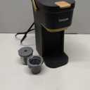 Tastyle Single Serve One Cup Coffee Maker, for K Cups and Grounds, Mini Coffee Maker with Portable Handle, 6 to 12 Oz Brew Size, for Travel, Camping, Office, RV and Dorm, 120V, Black and Gold