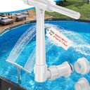 Pool Fountain - Dual Spray Water Fountains Only for Summerwave & for Funsicle Pool, 2-in-1 Adjustable Waterfall Pool Sprinkler Fountain for Cooling Relaxation, Swimming Pool SPA Accessories, Gray