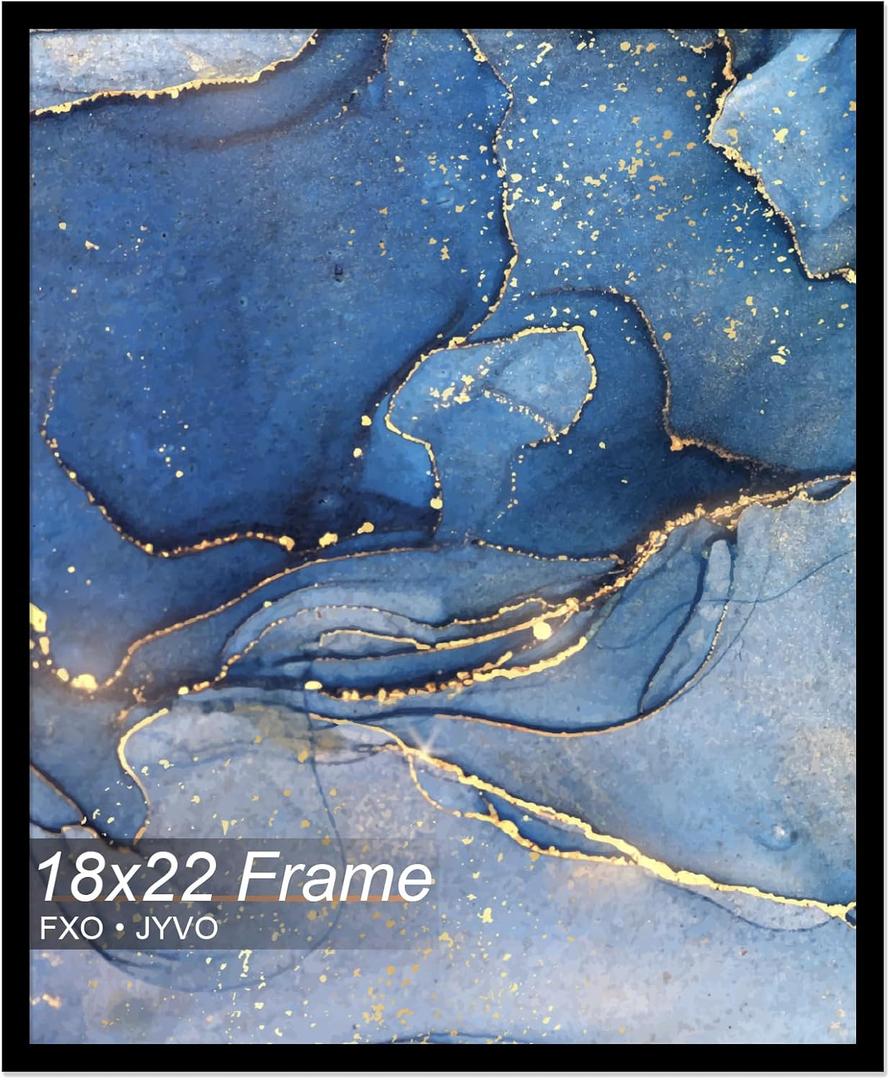 18x22 Picture Frame, Black Frame for 18 x 22 Inch Picture Poster Photo, Light Weight and High Transparent 18 by 22 Frame for Wall - 1 Pack/Black/18 x22