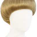 Short Blonde Bob Wig with Bangs Mushroom Wigs for Men 60s 70s Bowl Cut Wigs for Women Men Blond Bob for Cosplay Funny Wig for Party Outfit Anime for Halloween Costume+Hair Cap