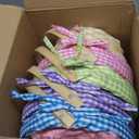 JOYIN 4 Pcs Easter Bamboo Baskets Gift Woven Baskets with Handles and 4 Colors Grass Paper Shreds, Candy Wicker Candy Toys Storage Bucket for Easter Egg Hunt, Kids Party Supplies(9" X 8")