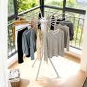 Clothes Drying Rack Four Corners, Large Capacity Portable Laundry Drying Rack, Space Saving Design for Indoor Outdoor Use, Multi-Function Clothing Rack, Towel & Blanket Drying Rack for Laundry Room