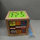 9-in-1 Wooden Activity Cube | Wooden Baby Walker, Sit-to-Stand Learning Walker Activity Center, Early Educational Push & Pull Toys for Baby Toddler Boys Girls, Height & Brake Adjustable