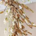 Mizii Fall Garland Artificial Flower Garlands 6 Feet Fake Wildflower Floral Garland Hanging Vines Flowers Decorations for Mantle Table Centerpieces Room Wall Fireplace Wedding Fall Decor (Beige)
