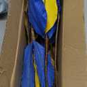 Briful 12'' Large Heads Christmas Glitter Poinsettia Flowers Christmas Tree Ornaments Set of 4 Artificial Flowers with Picks Stems for Xmas Tree Party DIY Holiday Decorations, Dark Blue