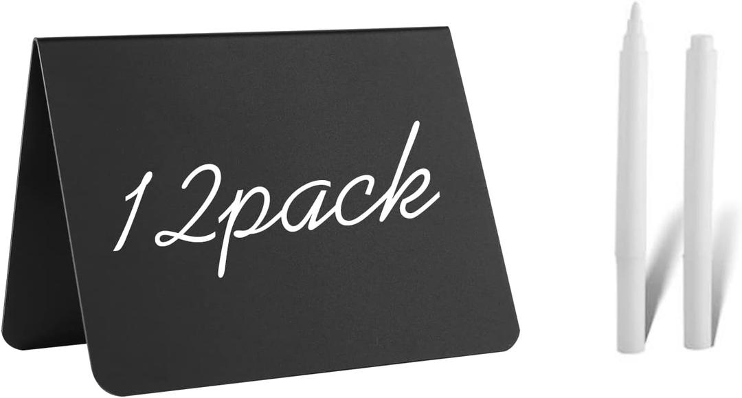 12 Pack 4"x3"Mini Chalkboard Signs for Chalk Sign for Food  Party  Buffet  Table Sign Chalkboard  Wedding  Bakery  Small