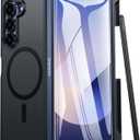 FNTCASE for Samsung Galaxy Z-Fold-6 Case: Strong Magnetic Military Grade Drop Protection Phone Cases with S Pen Holder Slot Matte Slim Built-in Screen Protector Cover Rugged Shockproof TPU (Black)