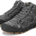 Jakcuz Men Snow Boots Water Resistant Non-slip Winter Shoes with Fuzz Lined Warm High Top Boots for Men (11, Grey)