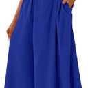 KIRUNDO Summer Dresses for Women 2026 Halter Maxi Wedding Guest Party Cocktail Semi Formal Elegant Classy Long Sundress (Blue, M)