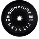 Signature Fitness 2" Olympic Bumper Plate Weight Plates with Steel Hub - 100% Virgin Rubber