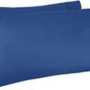 Amazon Basics 400 Thread Count Cotton Pillow Cases, King, 40" L x 20" W, Navy - Set of 2, Pillows Not Included