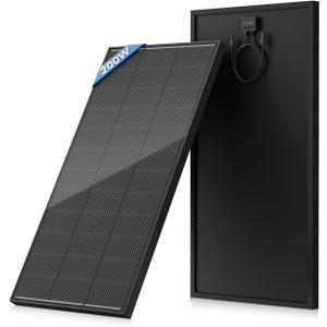200 Watt Solar Panel 18BB, 25% High Efficiency, N-Type 12V 200W Solar Panel, Monocrystalline PV Modules, for Rooftop, RV, Farm, Trailer, Marine, Home Off-Grid System