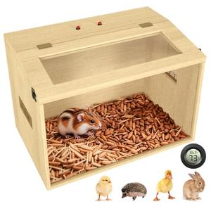 24" Hamster Cage, Top Opening Lockable Roof Door Gerbil Cage, Dwarf Hamster Cage with Hygrometer, Mice and Small Animal Habitat, Chewp