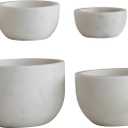 Creative Co-op White Marble Bowls (Set of 4)