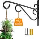 12 Inch Hanging Plant Bracket, Thick Solid Steel Wall Mount Bracket for Heavy Duty Decorations, Rust-Resistant Plant Hanger Hook for Planters, Wreaths, Fruit baskets, Wind Spinners, Lights, Lanterns