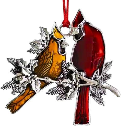 Cardinal Christmas Ornaments, Red Cardinals for Christmas Tree, Handmade Metal Small Bird Ornaments, Fancy Pretty Ornament Collectibles, Cardinal Gifts for Women