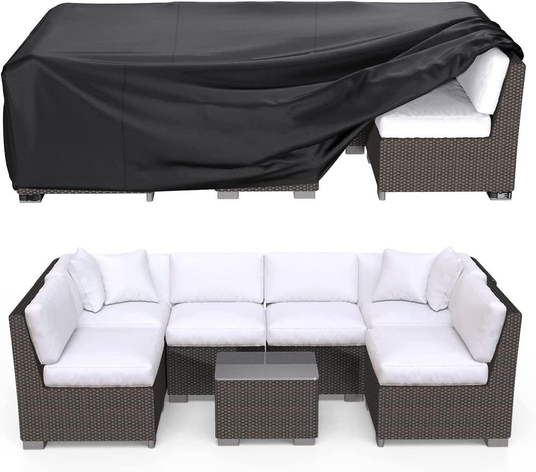 Patio Furniture Covers, Heavy Duty Outdoor Furniture Cover Waterproof, Sectional Sofa Set Coves Table and Chair Set Covers, 62"L42"W28"H (Black)