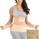 3 in 1 Postpartum Belly Support Recovery Wrap Postpartum Belly Band, After Birth Brace, Slimming Girdles, Body Shaper Waist Shapewear, Post Surgery Pregnancy Belly Support Band (Classic Ivory, XL)