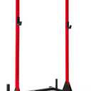 CAP Barbell Power Rack with Pull Up Bar & Attachments - Squat Rack & Strength Training Power Cage for Home Gym - Red