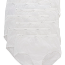 Hanes Women's Cotton Brief Value Pack, 6 Pack, Assorted Brief Underwear White Size 7/L
