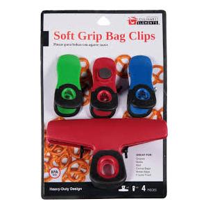 Soft Grip Bag Clips, Assorted,  & JOIE STAR FLOWER Set Of 2 Shaped Silicone Tray W/Lid Sealed Spill