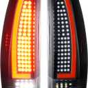 Tail Lights Assembly Compatible with Chevy Avalanche 2007-2013, LED Tube Rear Brake Lamp Taillights Set, Black Housing Clear Lens