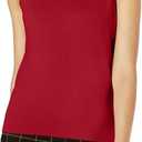  Comfort Apparel Womens Comfortable Plus Size V Neck Sleeveless Dressy Tanks Top Round Hemline, Size XL