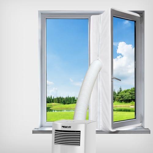Portable Air Conditioner Window Seal Kit,Hot Air Stop Air Exchange Guards with Zip 158 inch ac Window Seal Kit Hot Air Stop Air Exchange Guards with Zipper Portable air Conditioner Window kit